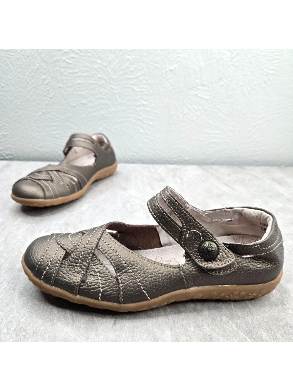 Spring Step Comfort Flats Leather Bronze Maryjane Minimalist Walking Shoes 6.5-7